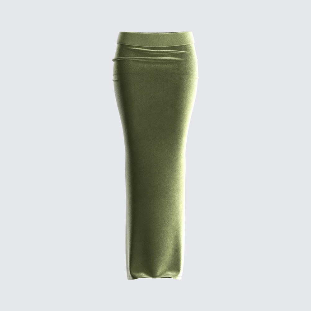Finesse Green Maxi Pencil Skirt for Casual Resort Wear